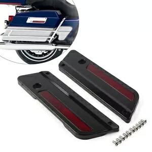 ハーレーツーリング 1993-2013 用レッドリフレクター付きサドルバッグラッチプレートカバー Saddlebag Latch Plate Cover With Red Reflectors For Harley Touring 1993-2013 【並行輸入品】