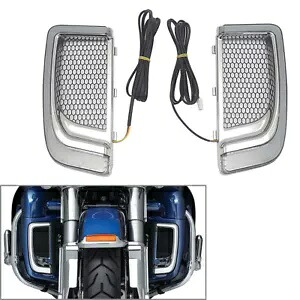 オートバイ LED フェアリング下部グリルターンシグナルライトハーレーツーリング 14-2023 Motorcycle LED Fairing Lower Grills Turn Signal Light For Harley Touring 14-2023 【並行輸入品】