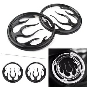 フレーム スピーカー グリル アクセント トリム カバー ハーレー エレクトラ ストリート グライド トライク用 Flame Speaker Grill Accent Trim Cover for Harley Electra Street Glide Trikes 【並行輸入品】