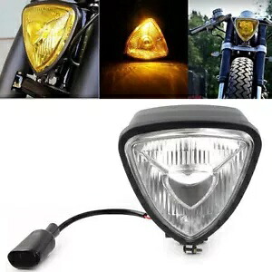 1 個 12V トライアングルオートバイヘッドライトランプハーレーチョッパーボバーカスタム用 1 Pcs 12V Triangle Motorcycle Headlight Lamp for Harley Chopper Bobber Custom 【並行輸入品】