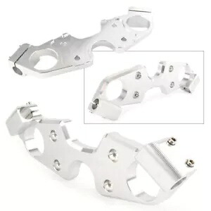 フロントトップクランプ下降トリプルツリースズキハヤブサ GSXR 1300 08-19 シルバー Front Top Clamp Lowering Triple Tree For SUZUKI HAYABUSA GSXR 1300 08-19 Silver 【並行輸入品】