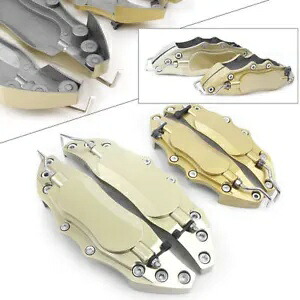 4 個車の金属 3D ユニバーサルスタイルブレーキキャリパーカバーフロント & リアゴールドモーター 4pcs Car Metal 3D Universal Style Brake Caliper Cover Front&Rear Gold Motor 【並行輸入品】