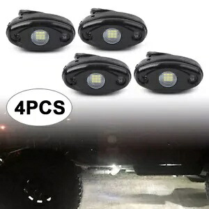 4個 ホワイト LED ロックライト ジープ トラック ATV SUV トレイルリグ バーランプ用 4 Pcs White LED Rock Light for JEEP Truck ATV SUV Trail Rig Bar Lamp 【並行輸入品】