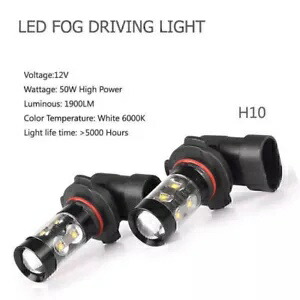 H10 50W 6000K 車 LED フォグ昼間運転ヘッドライトランプ電球ホワイト米国在庫 H10 50W 6000K Car LED Fog Daytime Driving Headlight Lamp Bulbs White US Stock 【並行輸入品】