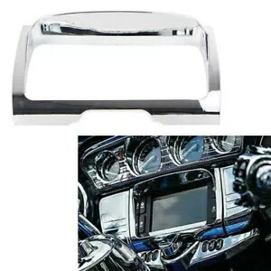 1x ABS クロームラジオトリムベゼルセンターステレオアクセント装飾フレームハーレー用 1x ABS Chrome Radio Trim Bezel Center Stereo Accent Decorative Frame For Harley 【並行輸入品】