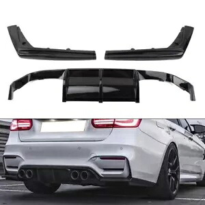 リアバンパーディフューザーリップボディキットブラック BMW F80 M3 F82 F83 M4 2015-2020 US Rear Bumper Diffuser Lip Body Kit Black For BMW F80 M3 F82 F83 M4 2015-2020 US 【並行輸入品】