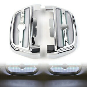 LEDライトフットボードフロアボードカバー ハーレーツーリングロードキングダイナ用 ホワイト LED Light Footboard Floorboard Cover For Harley Touring Road King Dyna White 【並行輸入品】