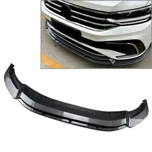 ABS フロントバンパースポイラーリップフォルクスワーゲンティグアン Rline 21-23 カーボンファイバーブラック ABS Front Bumper Spoiler Lip For Volkswagen Tiguan Rline 21-23 CarbonFiber Black 【並行輸入品】