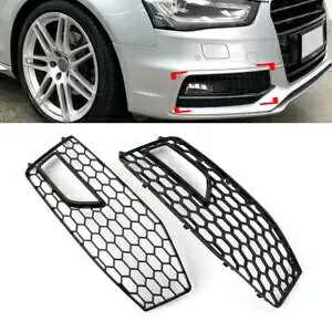 2 個ハニカムフロントバンパーフォグライトカバーアウディ A4 B8.5 S ライン S4 RS4 13-15 2PCS Honeycomb Front Bumper Fog Light Cover For Audi A4 B8.5 S-line S4 RS4 13-15 【並行輸入品】