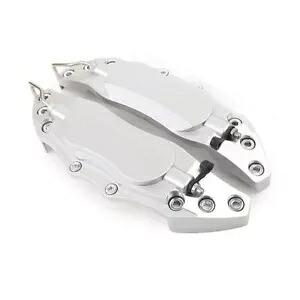 新車 3D メタル ブレーキ キャリパー カバー 2 個 ユニバーサル M サイズ シルバー 2 Pcs New Car 3D Metal Brake Caliper Covers Universal Medium Size Silver 【並行輸入品】