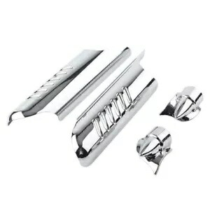 クローム フォーク ロワー レッグ ディフレクター シールド カバー ハーレー ロード グライド FLTR 2007-09 用 Chrome Fork Lower Leg Deflector Shield Cover For Harley Road Glide FLTR 2007?09 【並行輸入品】