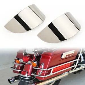2x クローム アルミニウム リア ターン シグナル バイザー ハーレー ツーリング 1986-17 FLHT&FLSTC 用 2x Chrome Aluminum Rear Turn Signal Visors for Harley Touring 1986-17 FLHT&FLSTC 【並行輸入品】