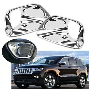 フロントフォグランプライトカバークロームトリムジープグランドチェロキー 2011-2013 2012 Front Fog Lamp Light Cover Chrome Trim For Jeep Grand Cherokee 2011-2013 2012 【並行輸入品】