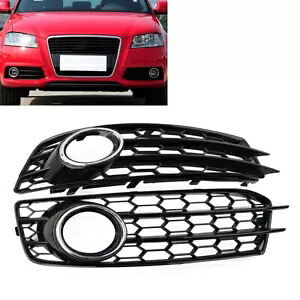 ペアフロントバンパーハニカムメッシュフォグライトグリルアウディ A3 8P S ライン 2009-12 Pair Front Bumper Honeycomb Mesh Fog Light Grille For Audi A3 8P S-Line 2009-12 【並行輸入品】