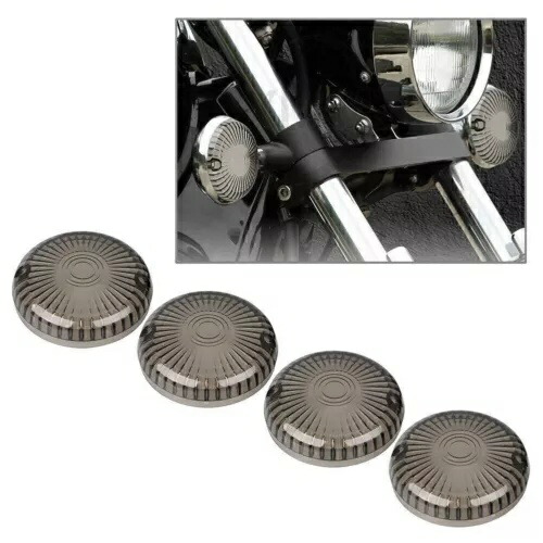 4x スモークターンシグナルレンズカバー ヤマハ ロードスター/V スター 1100/Vmax 1200 1700用 4x Smoke Turn Signal Lens Cover For Yamaha Road Star /V Star 1100/Vmax 1200 1700 【並行輸入品】