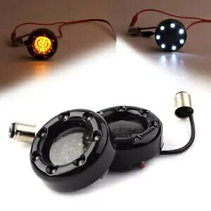 1 ペア LED ブラックファイアリングターンシグナルライトはハーレーソフテイルダイナに適合 1 Pair LED Black Fire Ring Turn Signals Lights fits for Harley Softail Dyna 【並行輸入品】