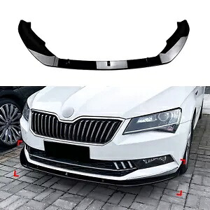 シュコダ SUPERB B8 2016-18 2017 フロントバンパースポイラースプリッターリップブラック- For ?KODA SUPERB B8 2016-18 2017 front bumper spoiler splitter lip black- 【並行輸入品】