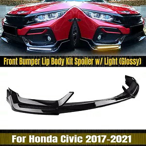 ホンダ シビック Si ハッチバック 2017-2021 フロントバンパースポイラーリップブラック- For Honda Civic Si Hatchback 2017-2021 Front Bumper Spoiler Lip Black- 【並行輸入品】