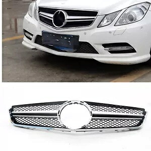 メルセデスベンツ E クーペ 2009-13 2012 W207 AMG フロントグリッドラジエーターグリルシルバー- For Mercedes Benz E Coupe 2009-13 2012 W207 AMG front grid radiator grille silver- 【並行輸入品】