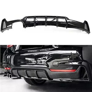 リアバンパーディフューザーダブルエキゾーストパイプ BMW 4 シリーズ F32 14-20 カーボンスタイル- Rear bumper diffuser double exhaust pipe for BMW 4 Series F32 14-20 carbon style- 【並行輸入品】