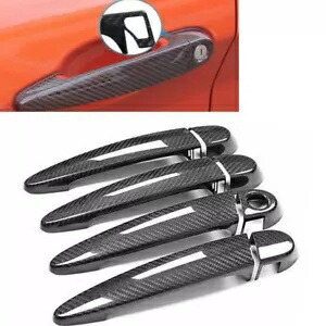 カーボンファイバードアハンドルカバーセット BMW F80 F30 F31 F34 3 シリーズ用 ブラック- Carbon fiber door handle cover set for BMW F80 F30 F31 F34 3 Series black- 【並行輸入品】