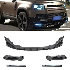 ランドローバーディフェンダー 2020-2024 2021 フロントバンパースポイラーリップライト付き- For Land Rover Defender 2020-2024 2021 Front Bumper Spoiler Lip With Light- 【並行輸入品】