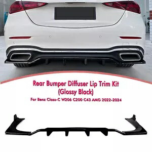 リアバンパーディフューザーリップベンツクラス C W206 C200 C43 AMG 2022-2025 新しい- Rear bumper diffuser lip for Benz Class C W206 C200 C43 AMG 2022-2025 new- 【並行輸入品】