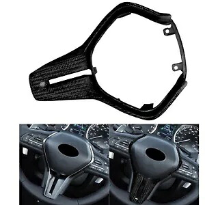 車のステアリングホイールカバートリム装飾インフィニティ Q50 Q60 2017-2023 ブラック- Car Steering Wheel Cover Trim Decor for Infiniti Q50 Q60 2017-2023 Black- 【並行輸入品】