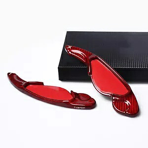 レッド車内ステアリングホイールシフトロッカーエクステンションジャガー XJ XE XF XFL 新 2 個- Red Car Interior Steering Wheel Shift Rocker Extension For Jaguar XJ XE XF XFL New 2pcs- 【並行輸入品】