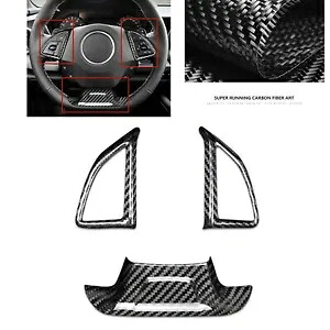 ブラックカーボンファイバーステアリングホイールトリムシボレーカマロ 2016-2023 2017 2018- Black Carbon Fiber Steering Wheel Trim For Chevrolet Camaro 2016-2023 2017 2018- 【並行輸入品】