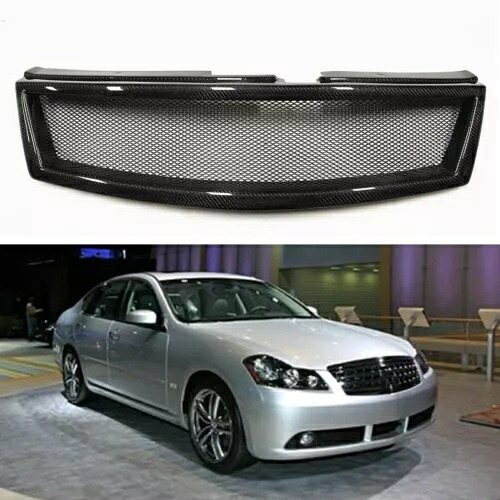 インフィニティ M35 M45 2006-2007 フロントバンパーグリルカーボンファイバーブラック- For Infiniti M35 M45 2006-2007 Front Bumper Grille Carbon Fiber Black- 【並行輸入品】