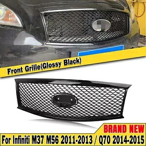 光沢のあるブラックフロントバンパーグリルインフィニティ M37 M56 11-13 Q70 14-2015- Shiny Black Front Bumper Grill For Infiniti M37 M56 11-13 Q70 14-2015- 【並行輸入品】