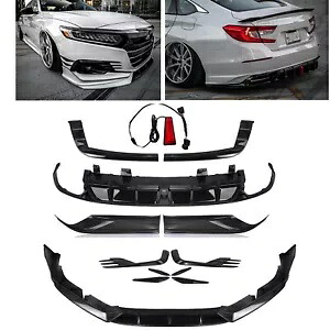 ホンダ アコード Yofer 2021-22 フロントスポイラー + リアディフューザー + ボディキット装飾ブラック- For Honda Accord Yofer 2021-22 front spoiler + rear diffuser + body kit decor black- 【並行輸入品】