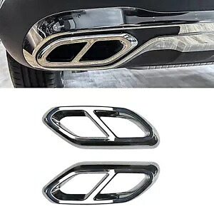 ベンツ GLC X254 2023 + GLC260 GLC300 AMG リアエキゾーストパイプ装飾シルバー新- For Benz GLC X254 2023 + GLC260 GLC300 AMG rear exhaust pipe decor silver new- 【並行輸入品】