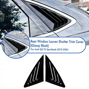リアサイドウィンドウシャッターカバー アウディ Q3 F3 Sline 2019-2024 ブラック- Rear Side Window Shutter Cover For Audi Q3 F3 Sline 2019-2024 Black- 【並行輸入品】