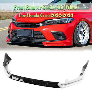ホンダシビック 2022-2024 車のフロントバンパースポイラースプリッターリップ白新- For Honda Civic 2022-2024 Car Front Bumper Spoiler Splitter Lip White New- 【並行輸入品】