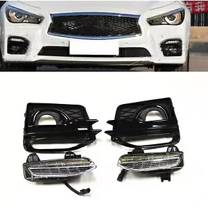 インフィニティ Q50 スポーツモデル 2014-2017 フロントフォグランプランプ + カバー- For Infiniti Q50 Sport Model 2014-2017 Front Fog Lights Lamp + Cover- 【並行輸入品】