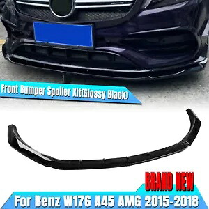 ベンツ W176 A200 A250 A45 AMG 2015-2018 フロントバンパースポイラーリップブラック- For Benz W176 A200 A250 A45 AMG 2015-2018 front bumper spoiler lip black- 【並行輸入品】