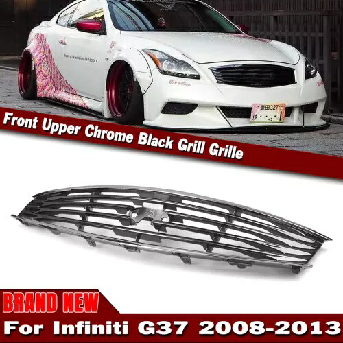 インフィニティ G37 クーペ 2008-2013 Q60 14-15 フロントバンパーグリルクロームブラック- For Infiniti G37 Coupe 2008-2013 Q60 14-15 Front Bumper Grille Chrome Black- 【並行輸入品】 45,045円