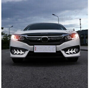 ホンダシビック 2016 2017 2018 車のフロントフォグランプランプ信号光- For Honda CIVIC 2016 2017 2018 car front fog lights lamp signal light- 【並行輸入品】