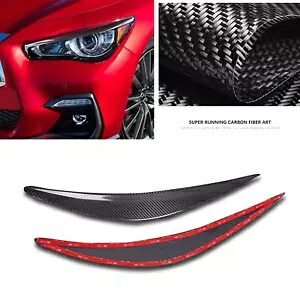 カーボンファイバーフロントライトまぶた眉毛 2014-2023 INFINITI Q50 S- Carbon Fiber Front Lights Eyelid Eyebrows for 2014-2023 INFINITI Q50 S- 【並行輸入品】