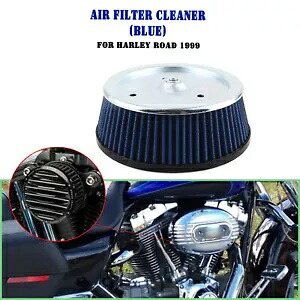 ブルーオートバイエアフィルタークリーナー吸引要素部品ハーレーロード 1999 ダイナ用- Blue Motorcycle Air Filter Cleaner Suction Element Parts for Harley Road 1999 Dyna- 【並行輸入品】