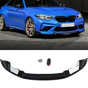 2019-2021 BMW F87 M2 フロントエプロンスポイラーリップ 3 個シャイニーブラック- For 2019-2021 BMW F87 M2 front apron spoiler lip 3 pieces shiny black- 【並行輸入品】