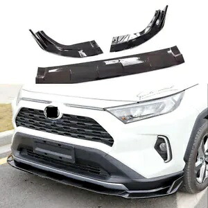 トヨタ RAV4 2019-2023 車のフロントバンパースポイラースプリッターリップブラック- For Toyota RAV4 2019-2023 Car Front Bumper Spoiler Splitter Lip Black- 【並行輸入品】