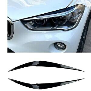 グロスブラック 2016-2021 2017 BMW X1 F48 ヘッドライトアイカバー- Gloss black for 2016-2021 2017 BMW X1 F48 headlights eye cover- 【並行輸入品】