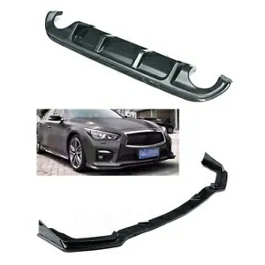 インフィニティ Q50 スポーツモデル 2014-2017 2015 フロントスポイラー + リアディフューザーリップ- For Infiniti Q50 sports model 2014-2017 2015 front spoiler + rear diffuser lip- 【並行輸入品】