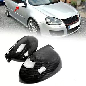 VW ゴルフ 5 MK5 GTI 車のバックミラーカバーキャップカーボンファイバーブラック- For VW Golf 5 MK5 GTI car rear-view mirror cover cap carbon fiber black- 【並行輸入品】