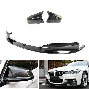 BMW F30 2012-18 スポーツフロントバンパースポイラー + バックミラーカバー CB ルック- For BMW F30 2012-18 sport front bumper spoiler + rearview mirror cover CB look- 【並行輸入品】