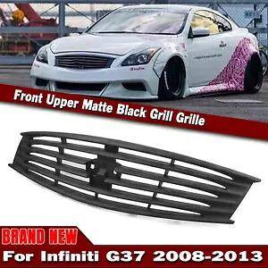 インフィニティ G37 クーペ 2008 2009-2013 Q60 2014-2015 フロントグリルマットブラック 1X- For Infiniti G37 Coupe 2008 2009-2013 Q60 2014-2015 Front Grille Matte Black 1X- 【並行輸入品】
