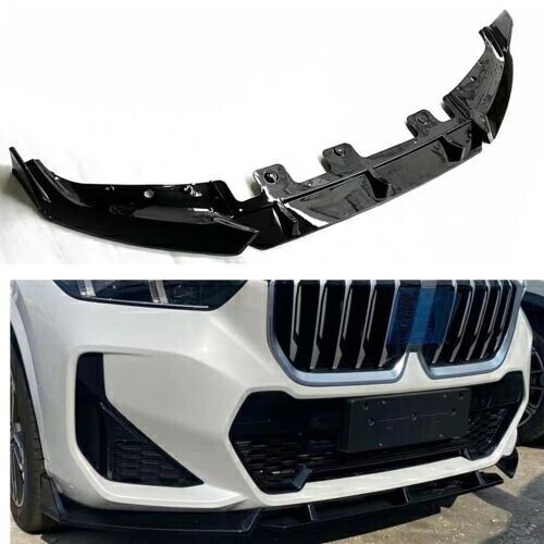BMW X1 2023-2024 フロントバンパースポイラースプリッターリップ光沢のある黒新しい- For BMW X1 2023-2024 front bumper spoiler splitter lip shiny black new- 【並行輸入品】